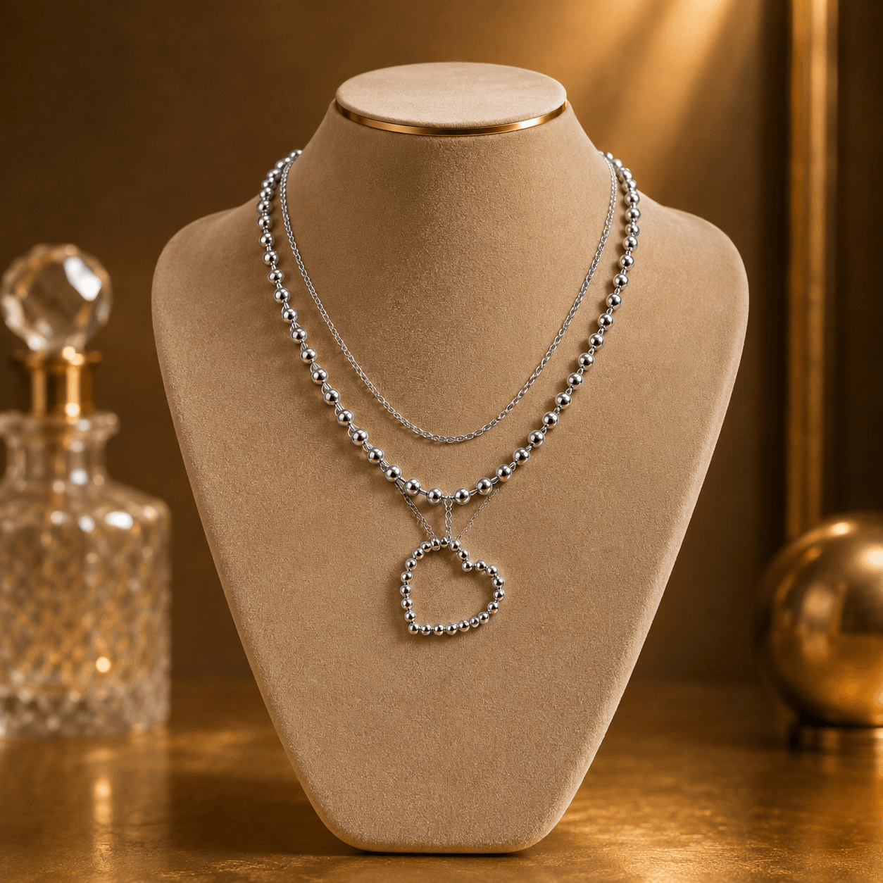 Collar Cascada — presentada en expositor