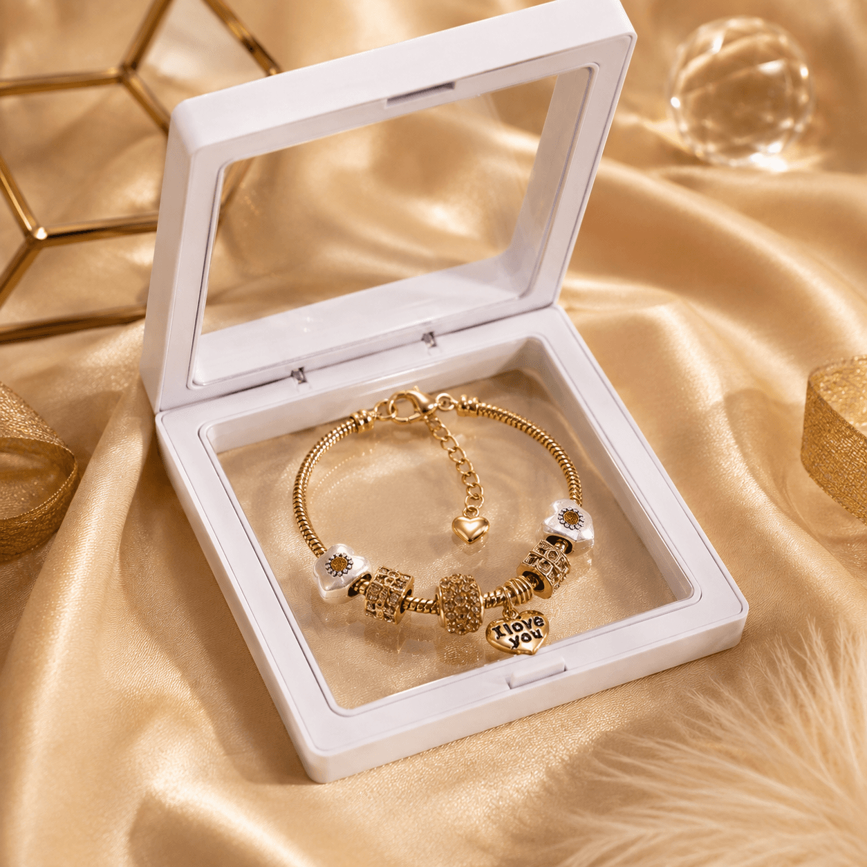 Pulsera completa ASAWIR — Dorada — caja regalo