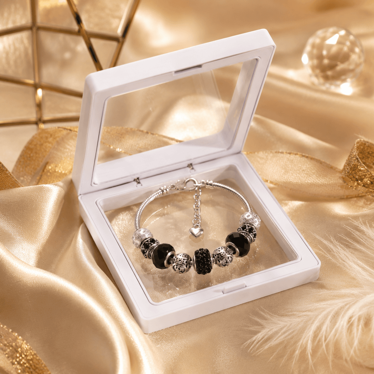 Pulsera completa ASAWIR — Negra — caja regalo