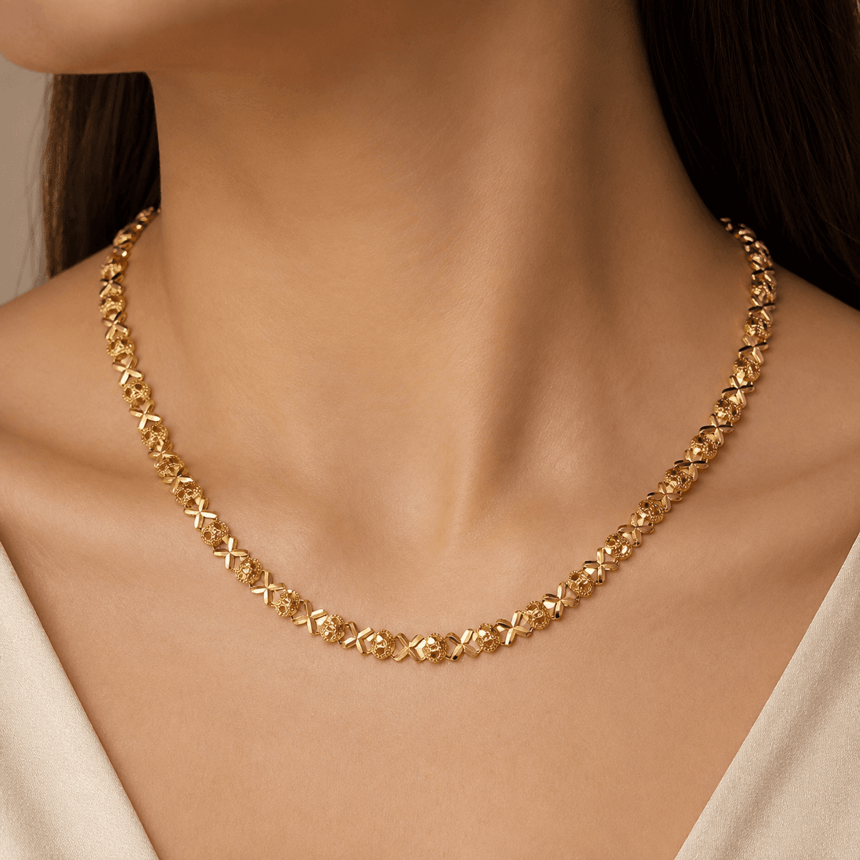 Collar Gala — puesta en modelo